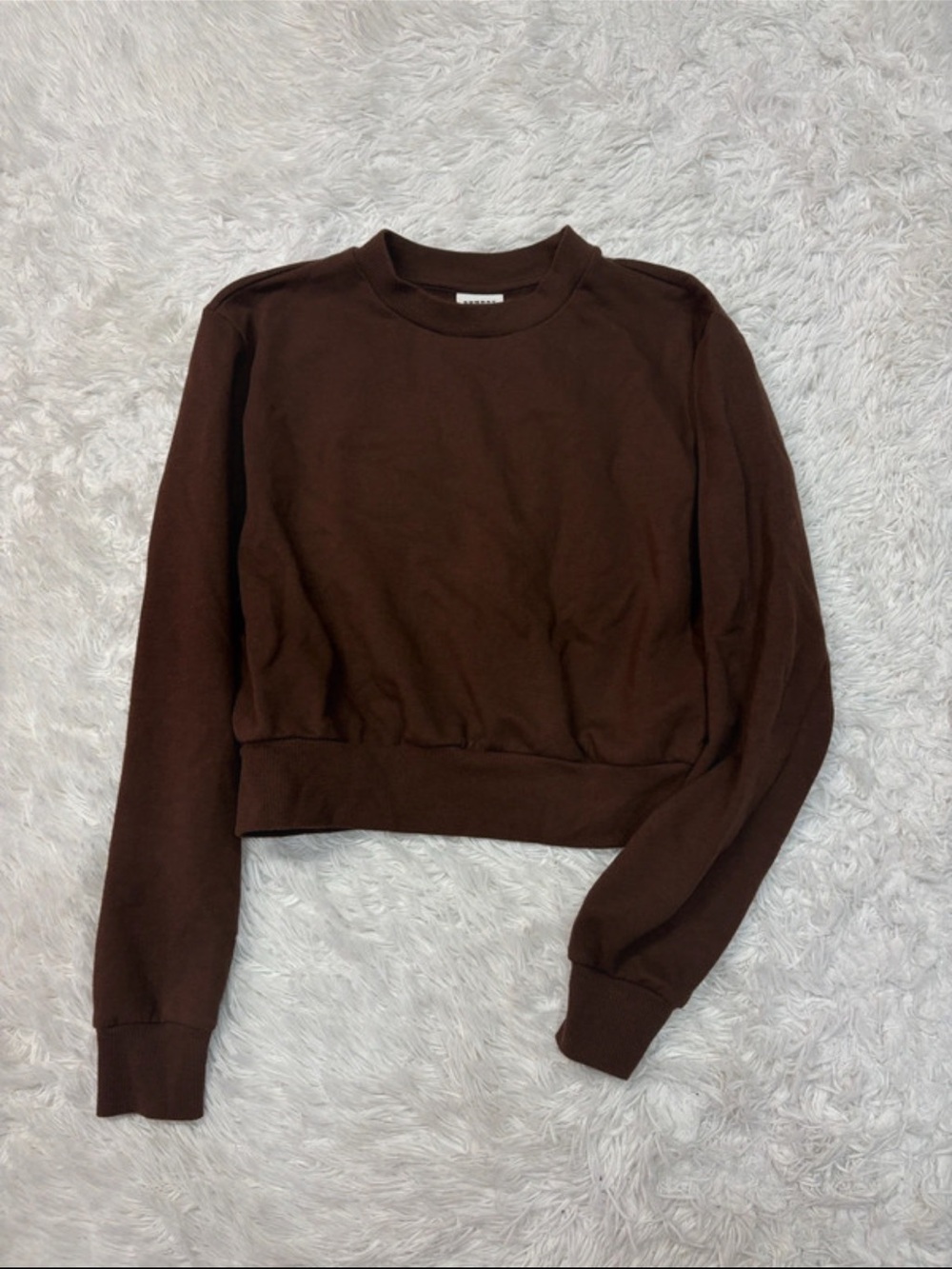 Aritzia Sunday best Brown Women's Cropped Crewneck Sweatshirt